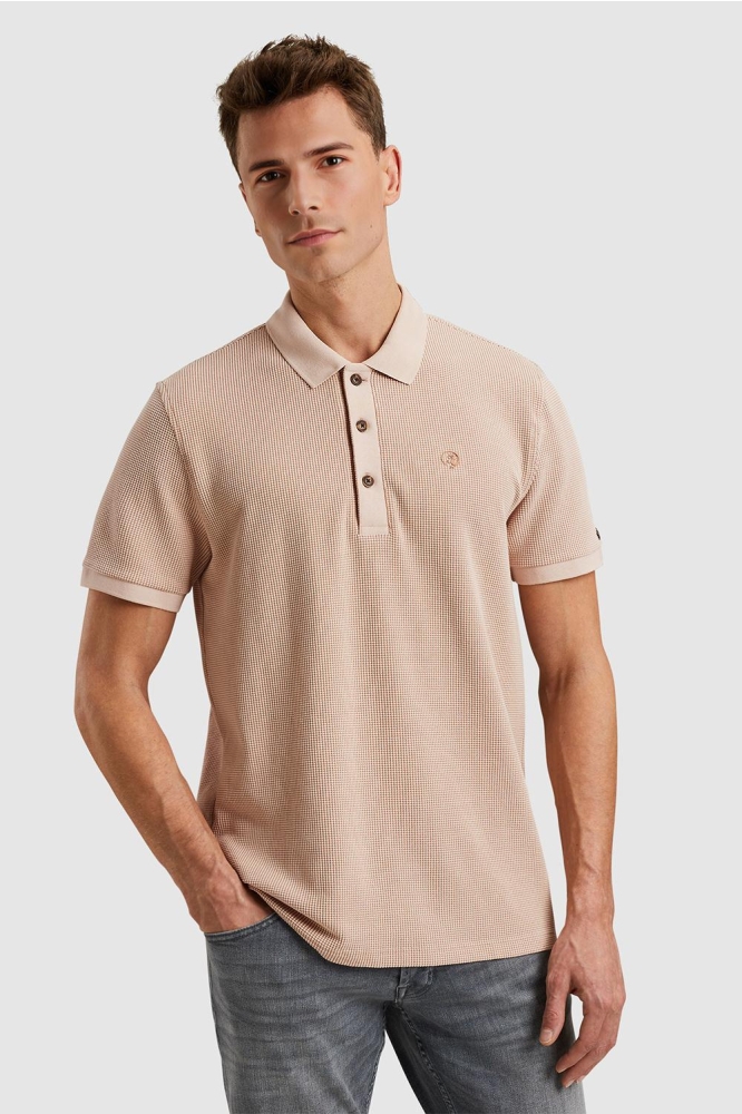 POLO MET WAFELSTRUCTUUR CPSS2504889 7106 CREAM TAN